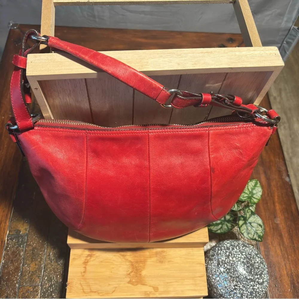 Coach Cherry Red Leather Hobo Bag